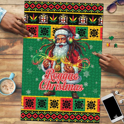 Afro-Jamaicans Christmas Puzzle Reggae Santa with Dreadlocks Design
