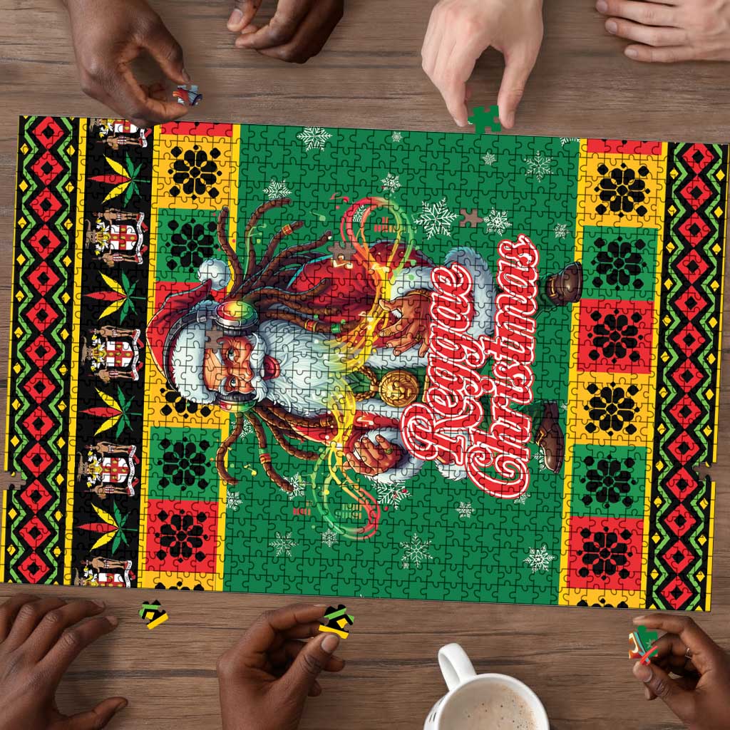 Afro-Jamaicans Christmas Puzzle Reggae Santa with Dreadlocks Design