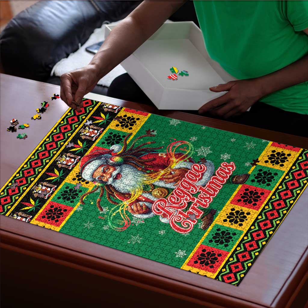 Afro-Jamaicans Christmas Puzzle Reggae Santa with Dreadlocks Design