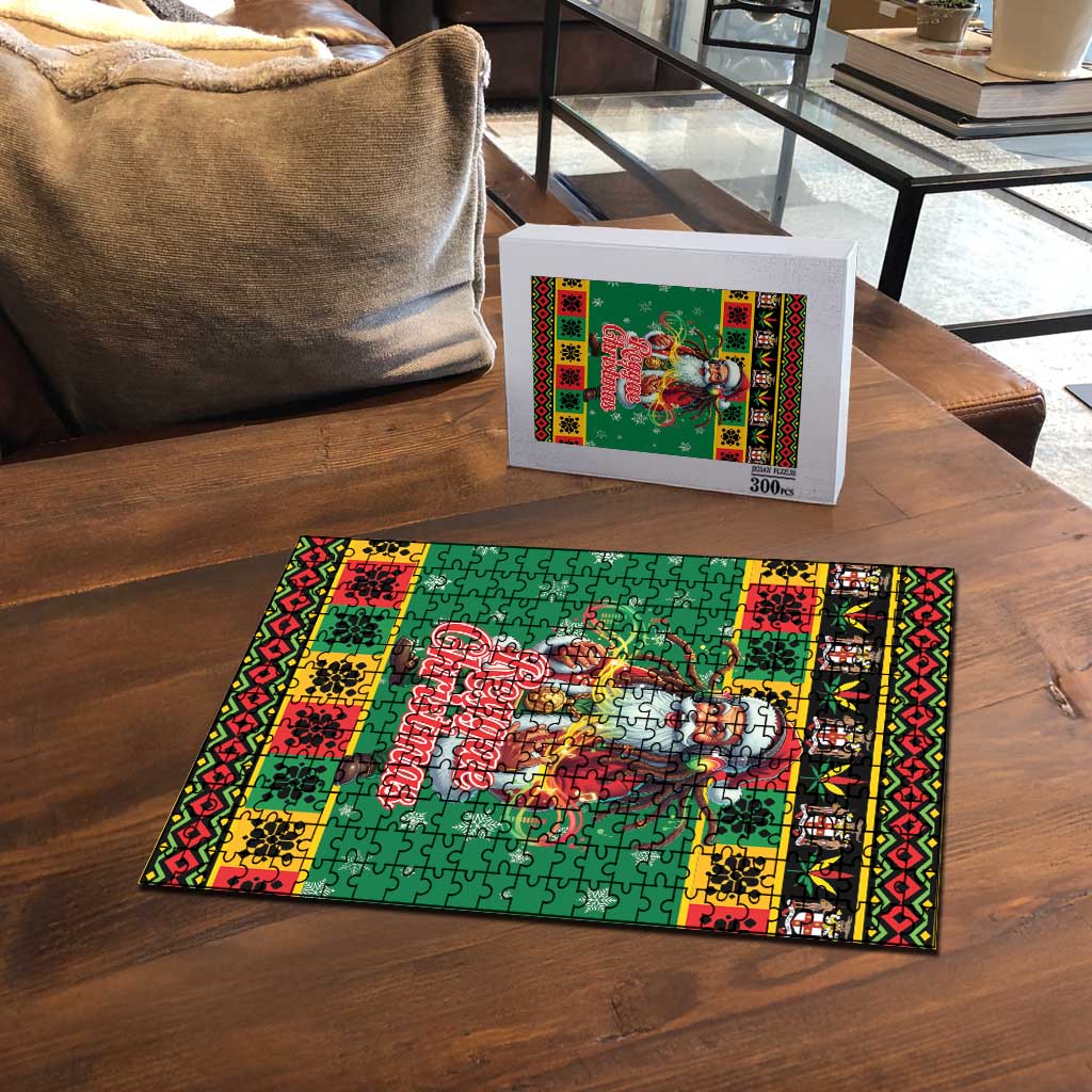 Afro-Jamaicans Christmas Puzzle Reggae Santa with Dreadlocks Design