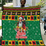 Afro-Jamaicans Christmas Quilt Reggae Santa with Dreadlocks Design - African Pride