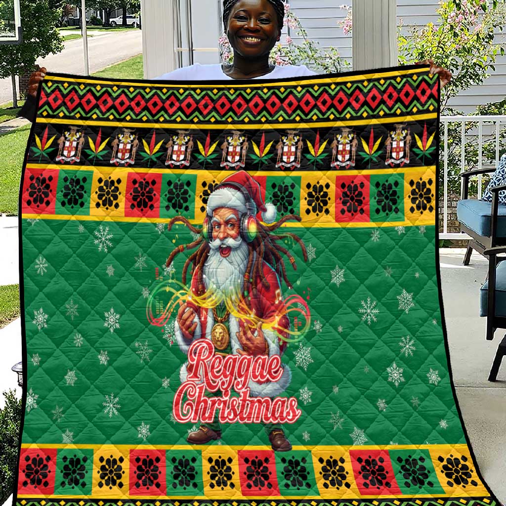 Afro-Jamaicans Christmas Quilt Reggae Santa with Dreadlocks Design - African Pride