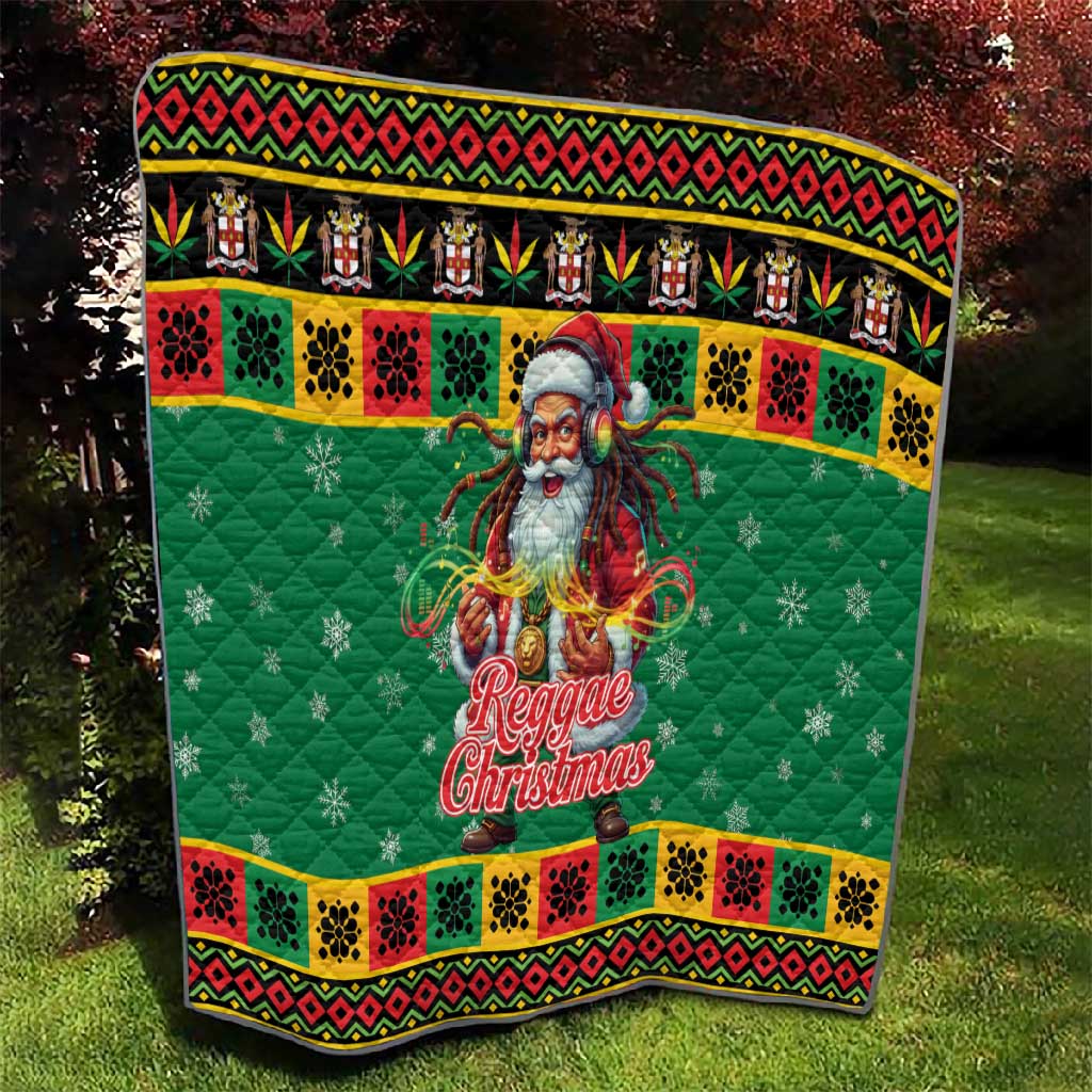 Afro-Jamaicans Christmas Quilt Reggae Santa with Dreadlocks Design - African Pride