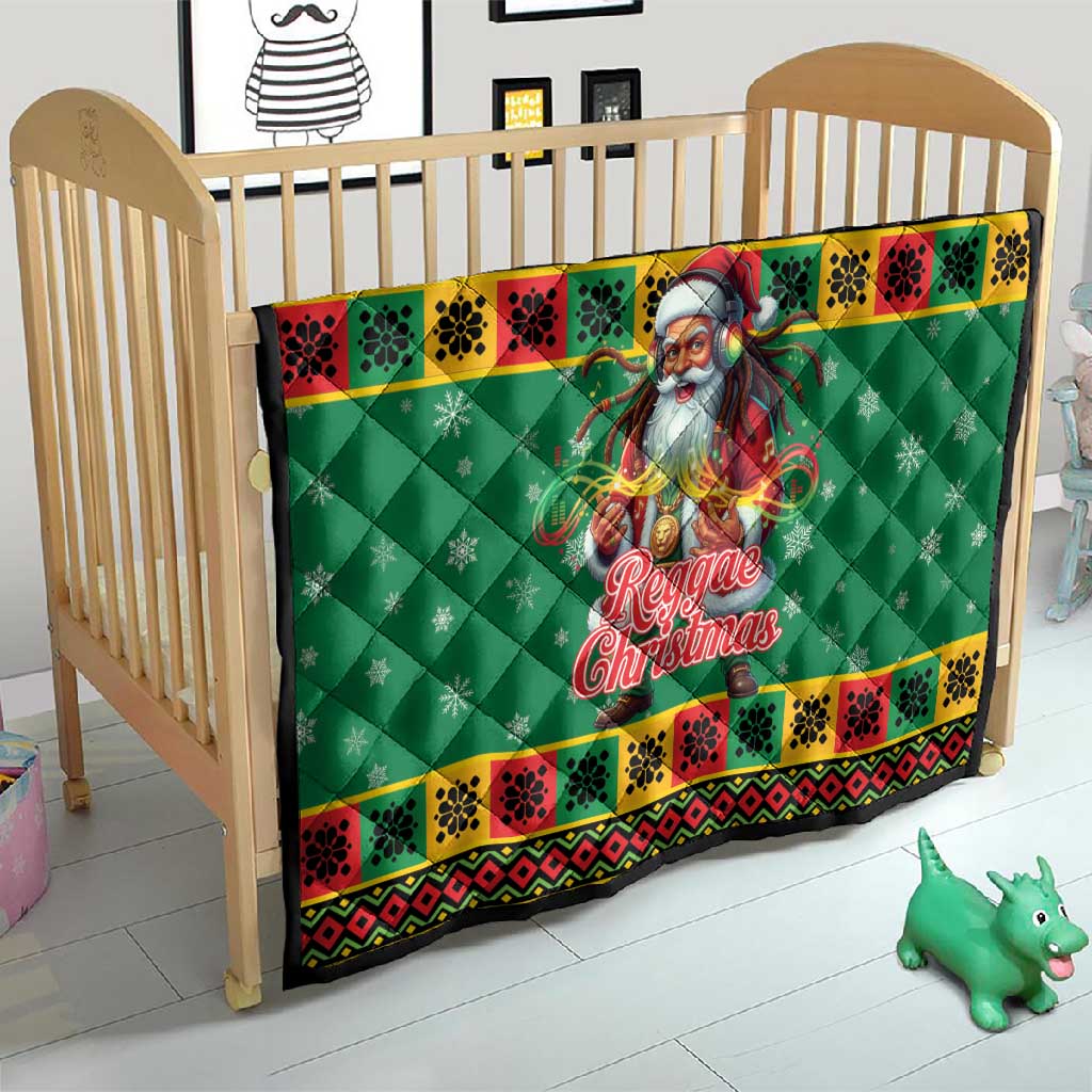 Afro-Jamaicans Christmas Quilt Reggae Santa with Dreadlocks Design - African Pride
