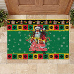 Afro-Jamaicans Christmas Rubber Doormat Reggae Santa with Dreadlocks Design - African Pride