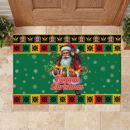 Afro-Jamaicans Christmas Rubber Doormat Reggae Santa with Dreadlocks Design - African Pride