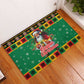 Afro-Jamaicans Christmas Rubber Doormat Reggae Santa with Dreadlocks Design - African Pride