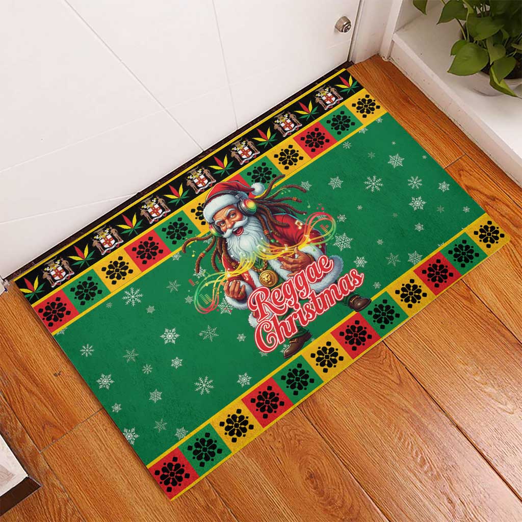 Afro-Jamaicans Christmas Rubber Doormat Reggae Santa with Dreadlocks Design - African Pride