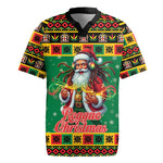 Afro-Jamaicans Christmas Rugby Jersey Reggae Santa with Dreadlocks Design - African Pride