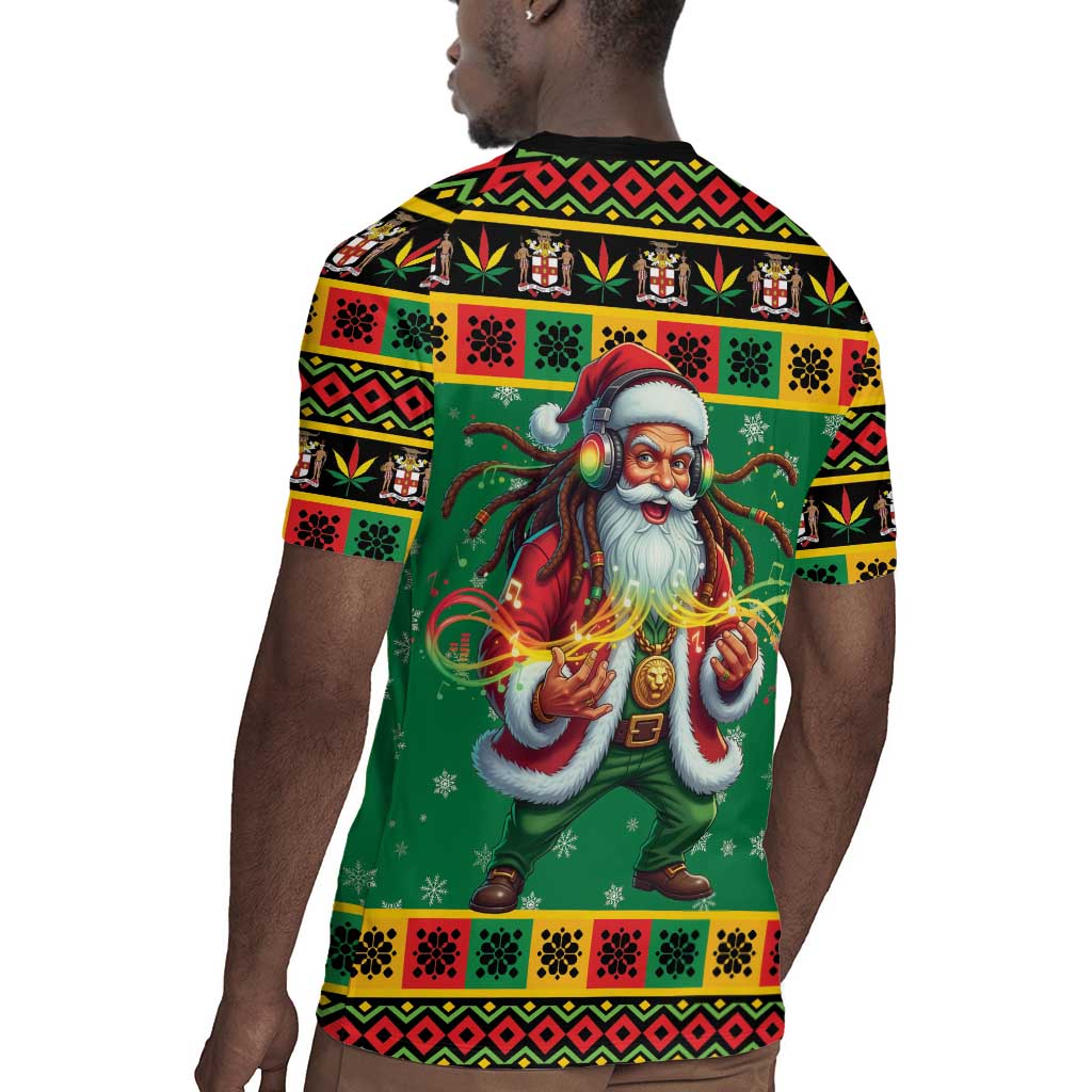 Afro-Jamaicans Christmas Rugby Jersey Reggae Santa with Dreadlocks Design - African Pride