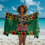 Afro-Jamaicans Christmas Sarong Reggae Santa with Dreadlocks Design - African Pride