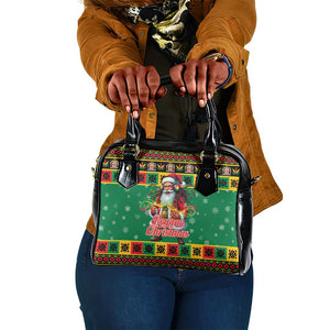 Afro-Jamaicans Christmas Shoulder Handbag Reggae Santa with Dreadlocks Design - African Pride