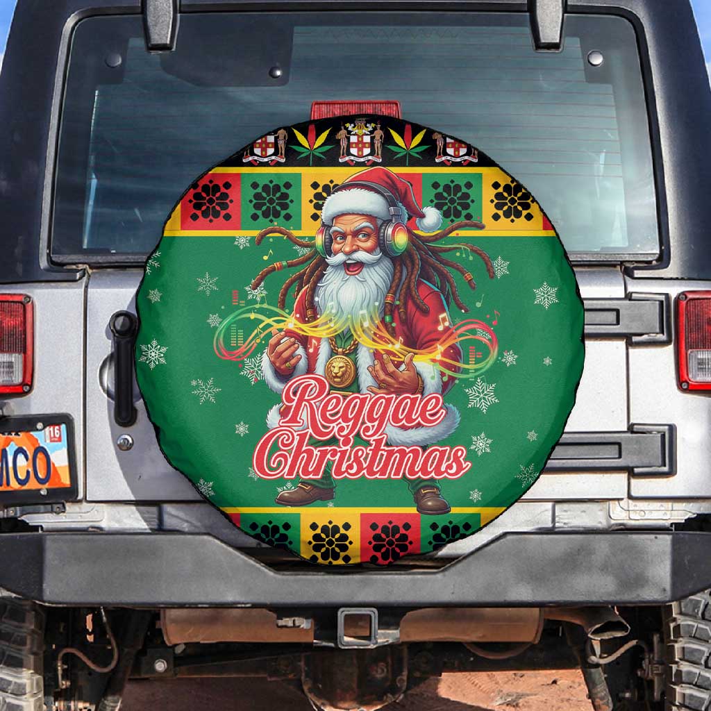 Afro-Jamaicans Christmas Spare Tire Cover Reggae Santa with Dreadlocks Design - African Pride