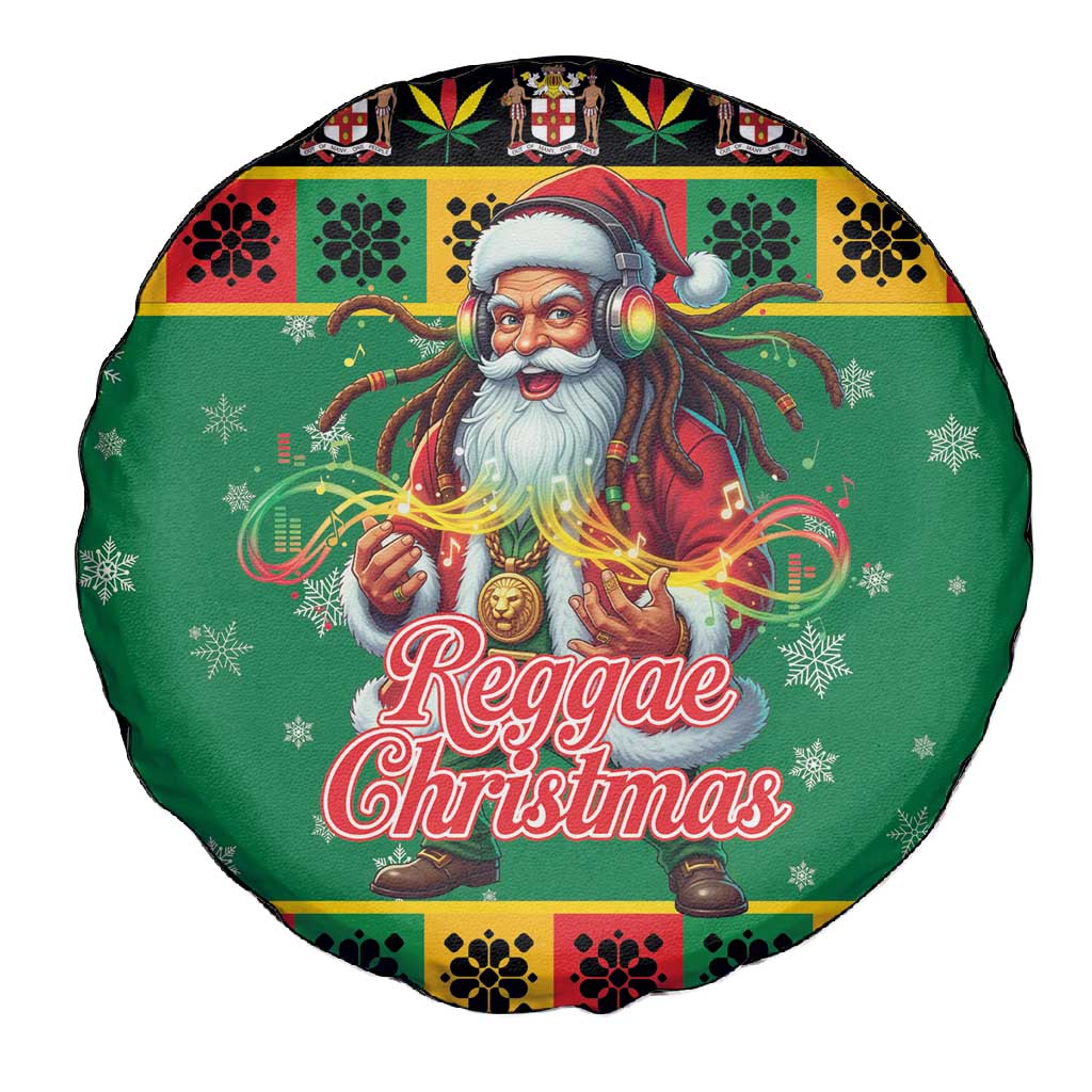 Afro-Jamaicans Christmas Spare Tire Cover Reggae Santa with Dreadlocks Design - African Pride
