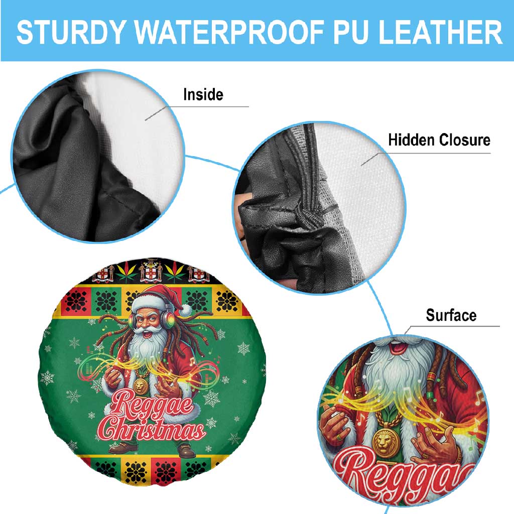 Afro-Jamaicans Christmas Spare Tire Cover Reggae Santa with Dreadlocks Design - African Pride