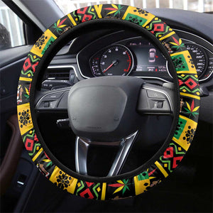Afro-Jamaicans Christmas Steering Wheel Cover Reggae Santa with Dreadlocks Design - African Pride