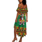 Afro-Jamaicans Christmas Summer Maxi Dress Reggae Santa with Dreadlocks Design - African Pride