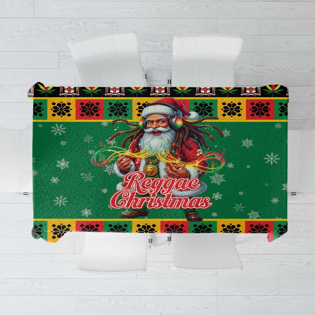 Afro-Jamaicans Christmas Tablecloth Reggae Santa with Dreadlocks Design - African Pride