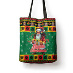 Afro-Jamaicans Christmas Tote Bag Reggae Santa with Dreadlocks Design