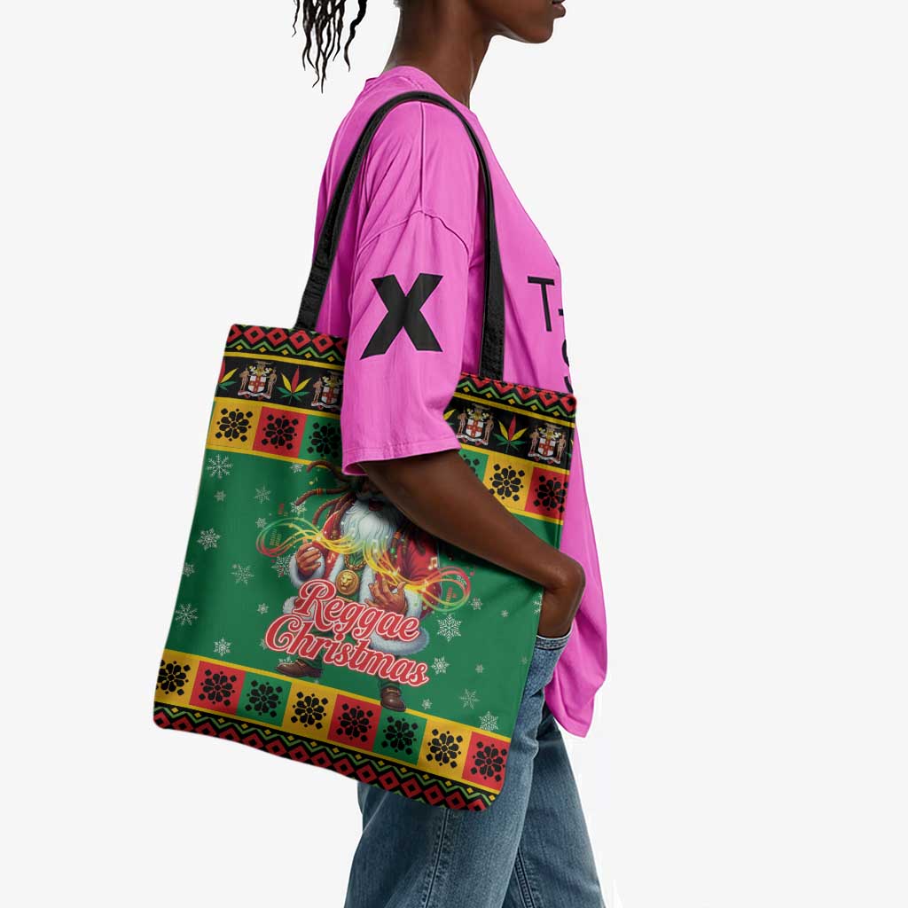Afro-Jamaicans Christmas Tote Bag Reggae Santa with Dreadlocks Design