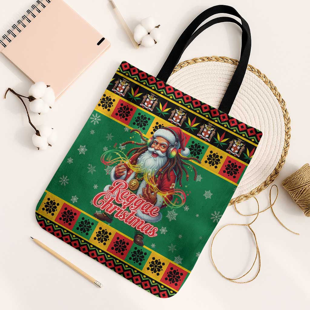 Afro-Jamaicans Christmas Tote Bag Reggae Santa with Dreadlocks Design