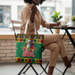 Afro-Jamaicans Christmas Tote Bag Reggae Santa with Dreadlocks Design