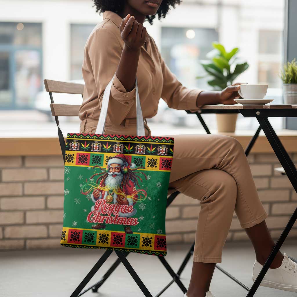 Afro-Jamaicans Christmas Tote Bag Reggae Santa with Dreadlocks Design