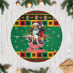 Afro-Jamaicans Christmas Tree Skirt Reggae Santa with Dreadlocks Design - African Pride