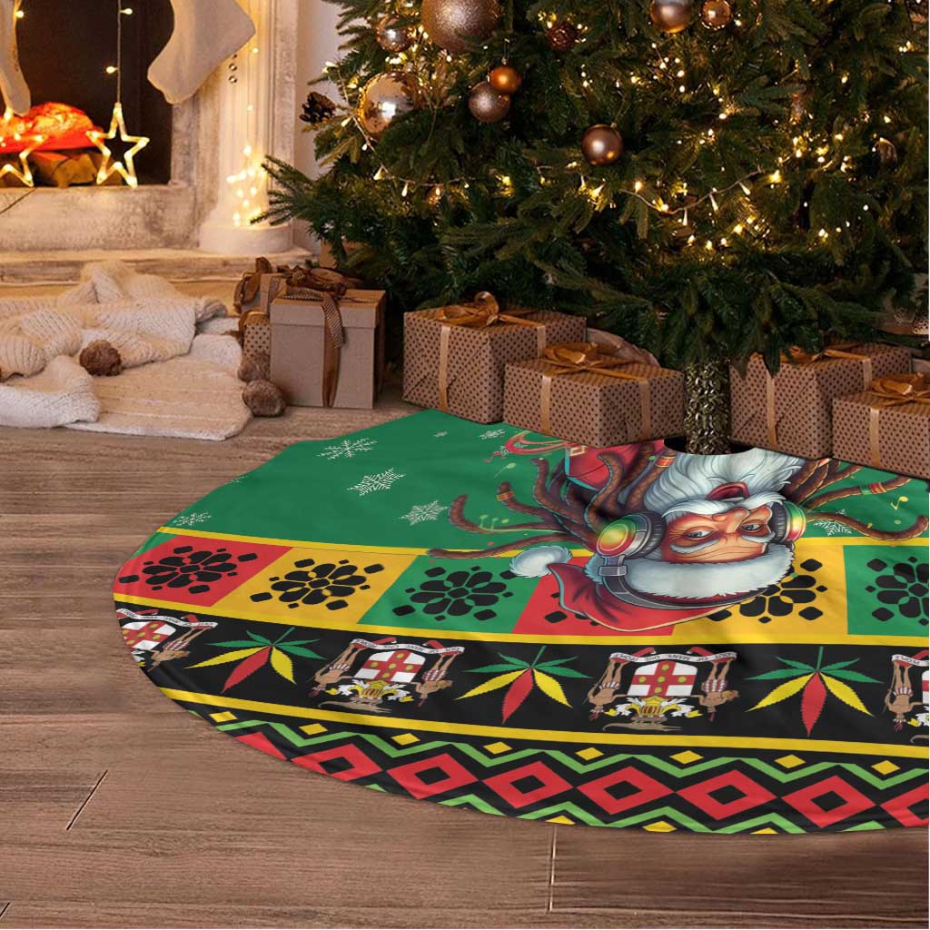 Afro-Jamaicans Christmas Tree Skirt Reggae Santa with Dreadlocks Design - African Pride