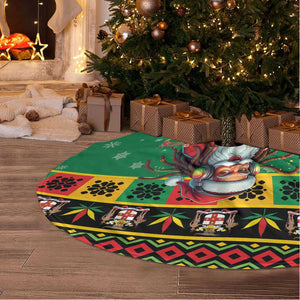 Afro-Jamaicans Christmas Tree Skirt Reggae Santa with Dreadlocks Design - African Pride