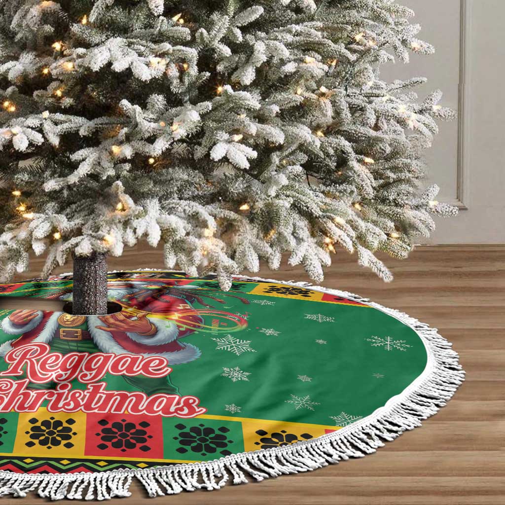 Afro-Jamaicans Christmas Tree Skirt Reggae Santa with Dreadlocks Design - African Pride