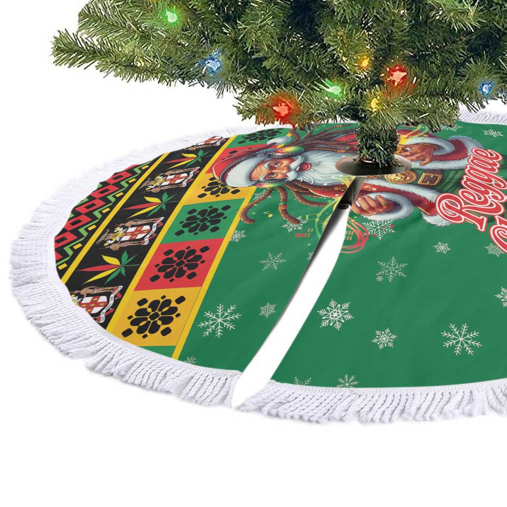 Afro-Jamaicans Christmas Tree Skirt Reggae Santa with Dreadlocks Design - African Pride