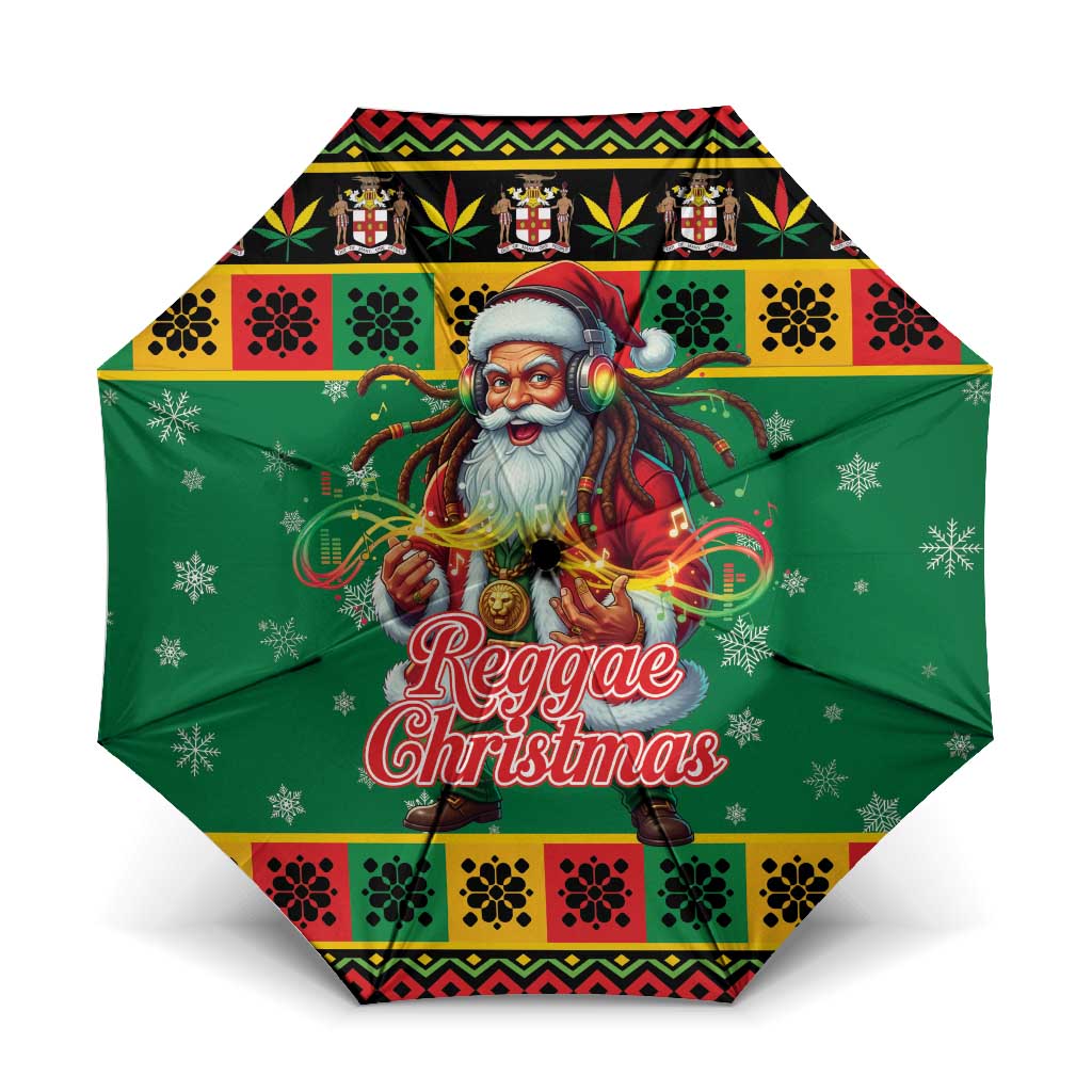 Afro-Jamaicans Christmas Umbrella Reggae Santa with Dreadlocks Design