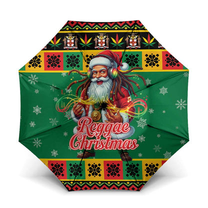 Afro-Jamaicans Christmas Umbrella Reggae Santa with Dreadlocks Design