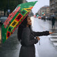 Afro-Jamaicans Christmas Umbrella Reggae Santa with Dreadlocks Design