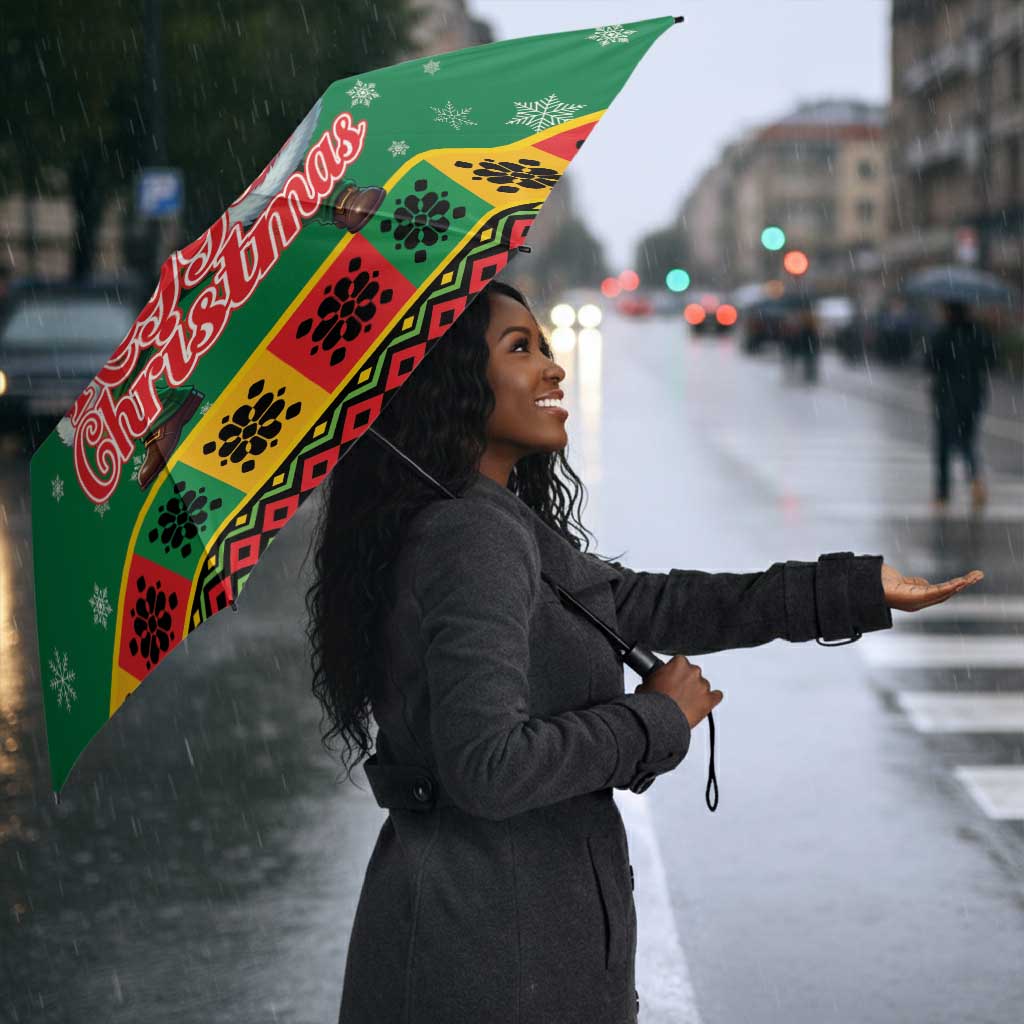 Afro-Jamaicans Christmas Umbrella Reggae Santa with Dreadlocks Design