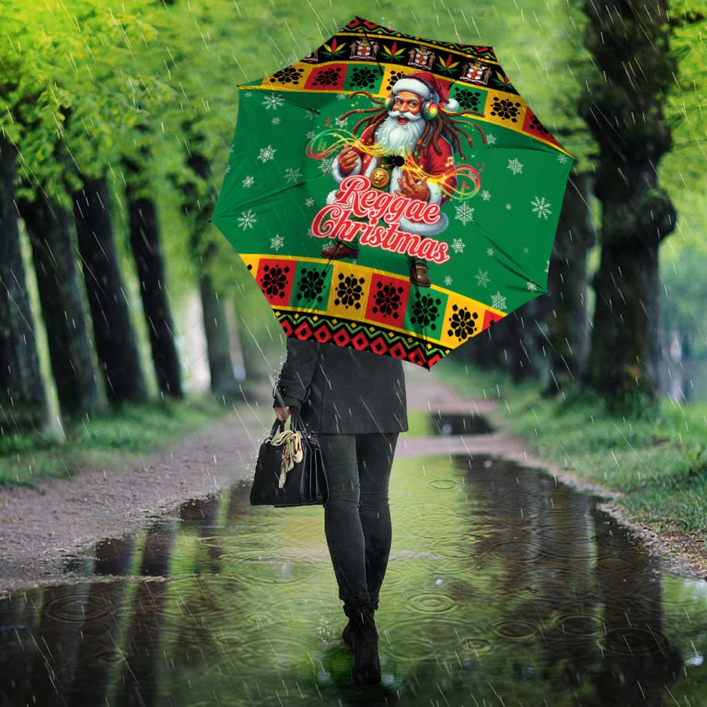 Afro-Jamaicans Christmas Umbrella Reggae Santa with Dreadlocks Design