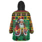 Afro-Jamaicans Christmas Wearable Blanket Hoodie Reggae Santa with Dreadlocks Design - African Pride