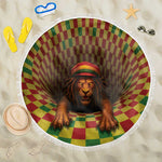 Afro-Jamaicans Reggae Lion Beach Blanket Reggae Optical 3D Illusion - African Pride