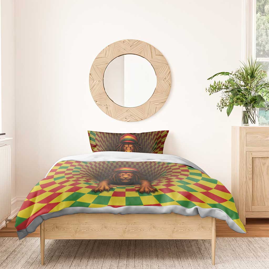 Afro-Jamaicans Reggae Lion Bedding Set Reggae Optical 3D Illusion - African Pride