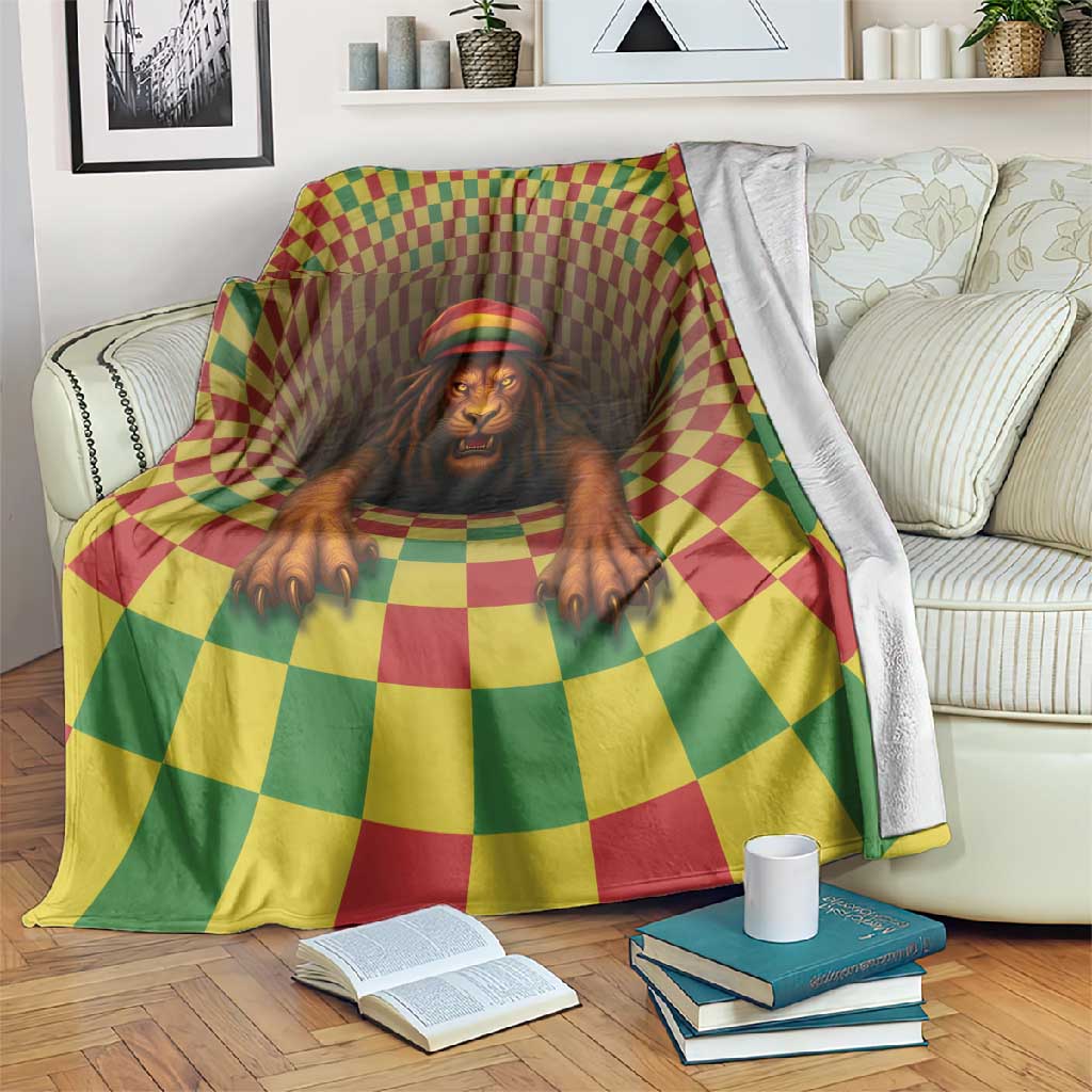 Afro-Jamaicans Reggae Lion Blanket Reggae Optical 3D Illusion - African Pride