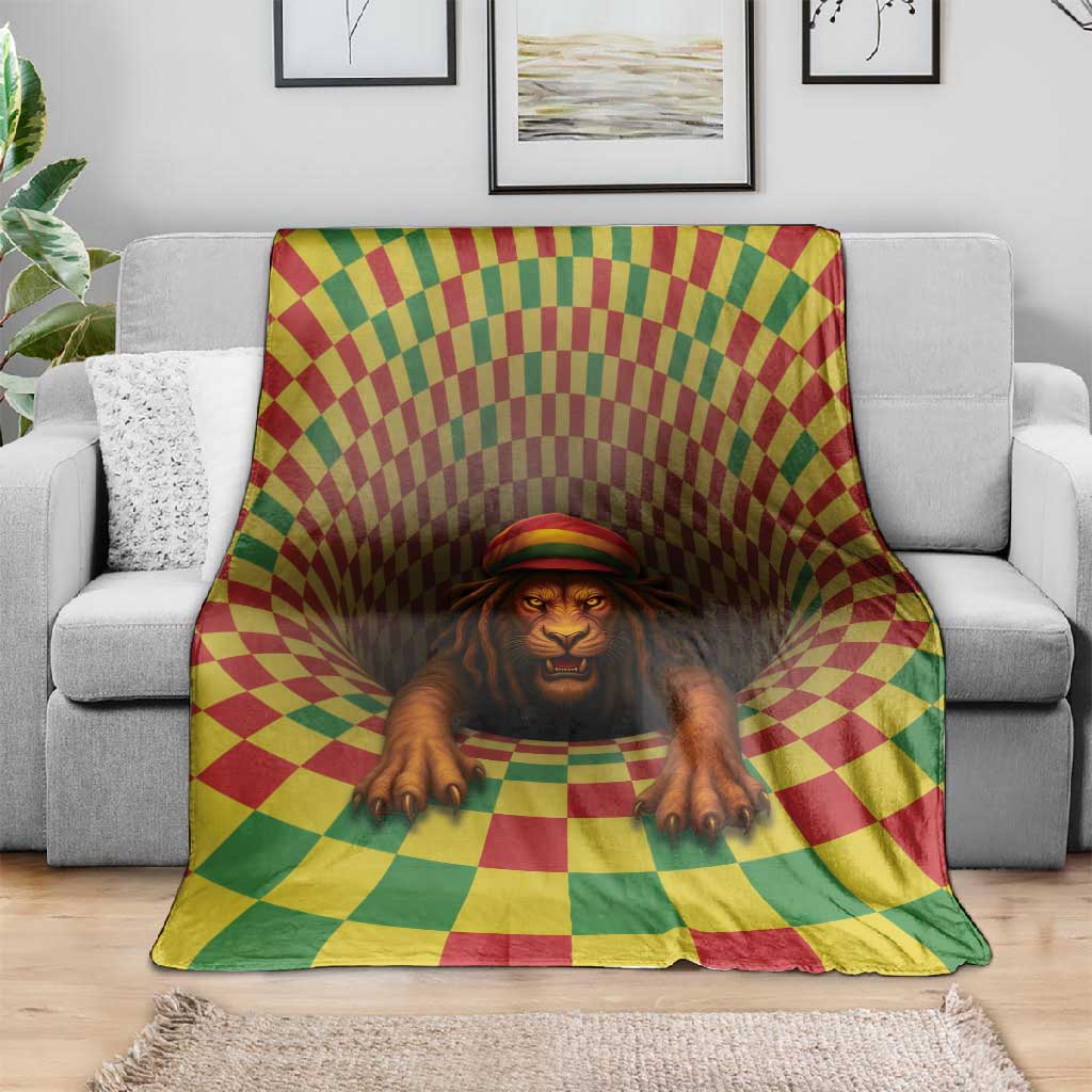Afro-Jamaicans Reggae Lion Blanket Reggae Optical 3D Illusion - African Pride