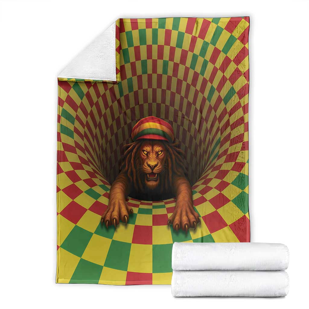 Afro-Jamaicans Reggae Lion Blanket Reggae Optical 3D Illusion - African Pride
