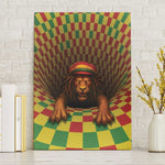 Afro-Jamaicans Reggae Lion Canvas Wall Art Reggae Optical 3D Illusion - African Pride