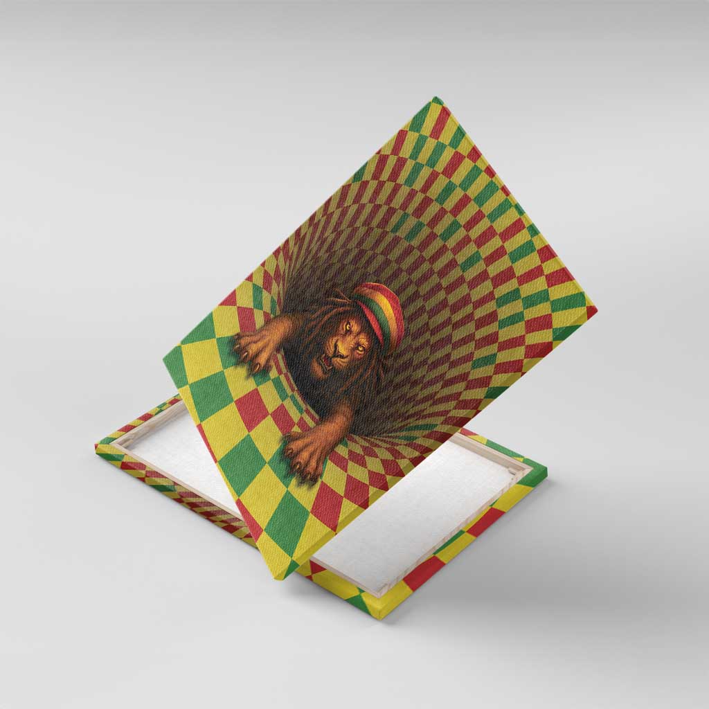 Afro-Jamaicans Reggae Lion Canvas Wall Art Reggae Optical 3D Illusion - African Pride