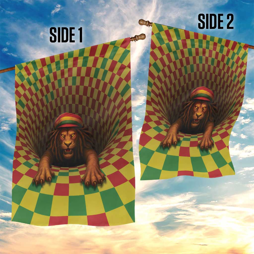 Afro-Jamaicans Reggae Lion Garden Flag Reggae Optical 3D Illusion - African Pride
