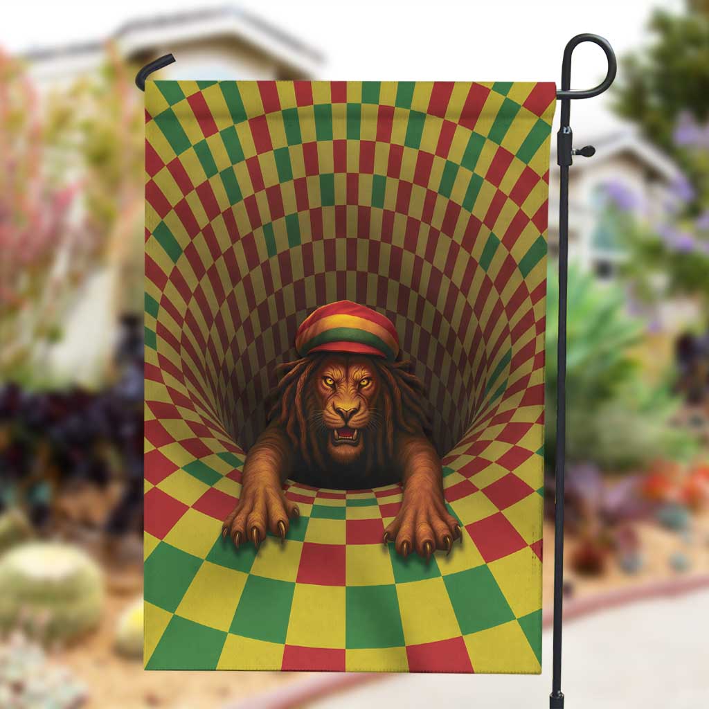 Afro-Jamaicans Reggae Lion Garden Flag Reggae Optical 3D Illusion - African Pride