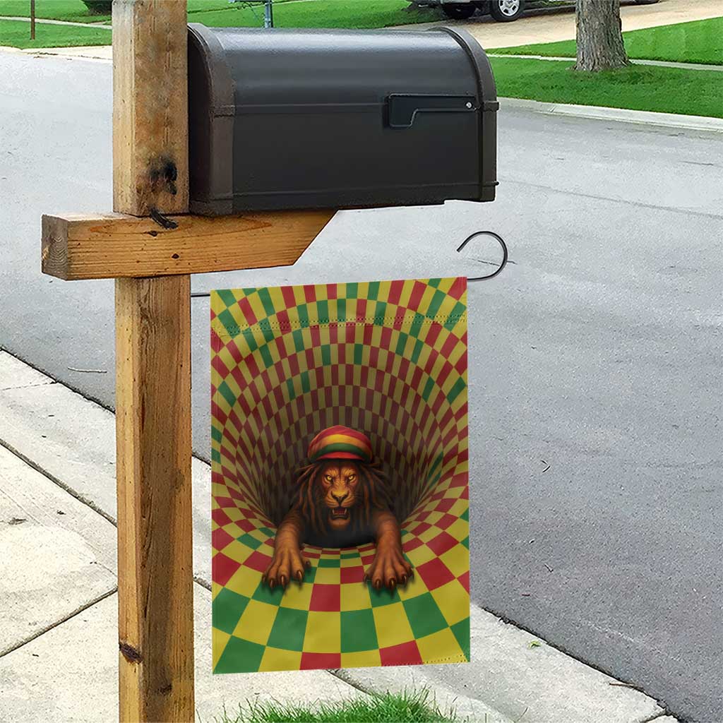 Afro-Jamaicans Reggae Lion Garden Flag Reggae Optical 3D Illusion - African Pride