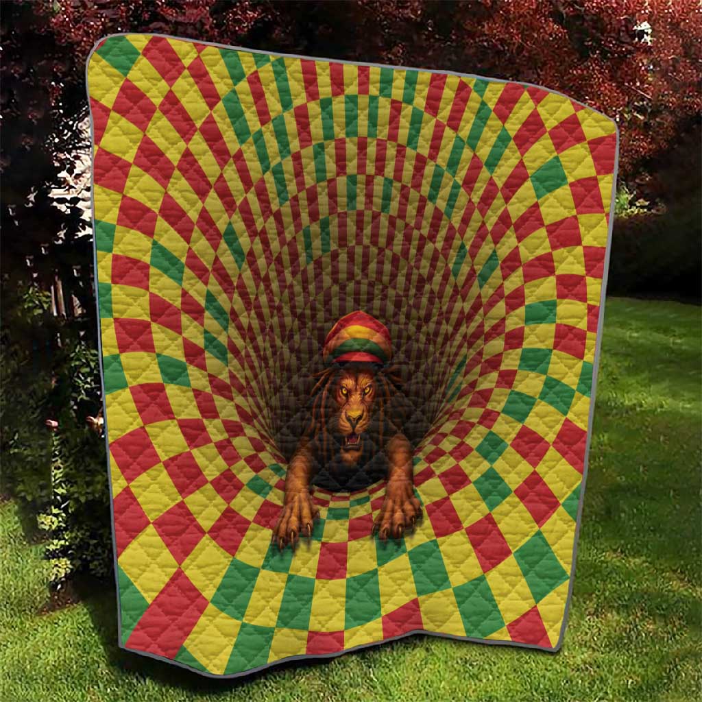 Afro-Jamaicans Reggae Lion Quilt Reggae Optical 3D Illusion - African Pride