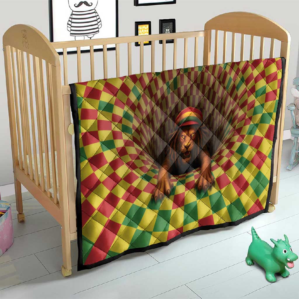 Afro-Jamaicans Reggae Lion Quilt Reggae Optical 3D Illusion - African Pride